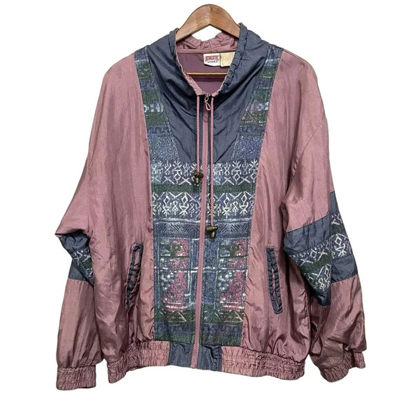 Vintage Athletic Works 80s 90s Windbreaker Jacket Size XL Full Zip - Picture 7 of 7